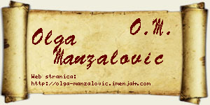 Olga Manzalović vizit kartica